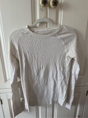 lululemon athletica White Textured Crewneck Sweater